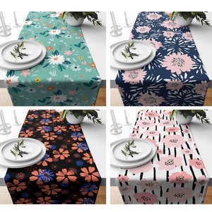 Flower Table Runner, Housewarming Table Cloth, Blooming Table Decor,  Elegant Table Linen, Garden Party Tablecloth, Floral Table top