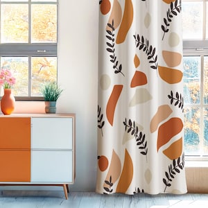 Abstract Curtain Panel, Minimalist Drapery Panel, Modern Window Treatment, Drawing Window Valances, Rod Pocket Curtain,  Window Shade