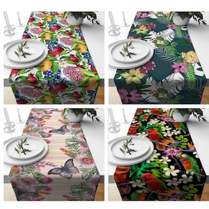 Colorful Tablecloth, Vibrant Spring Table Runner, Multicolor Table Cloth, Accent Table Centerpiece, Summer Table Linen,Housewarming Tabletop