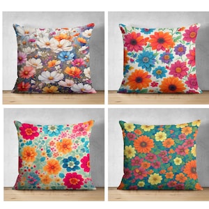 Daisy Pillow Cover, Wild Flower Cushion Case, Floral Throw Pillow, Colorful Pillowcase, Daisy Home Decor, Cozy Floral Pillow Sham