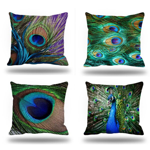 Peacock Throw Pillow Etsy