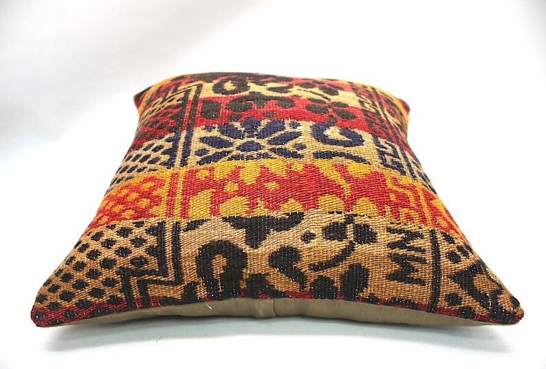 Kilim Euro Pillow|Kilim Euro Sham|Turkish Cushion Cover|16x16 Decor Pillow|Accent Throw Pillow