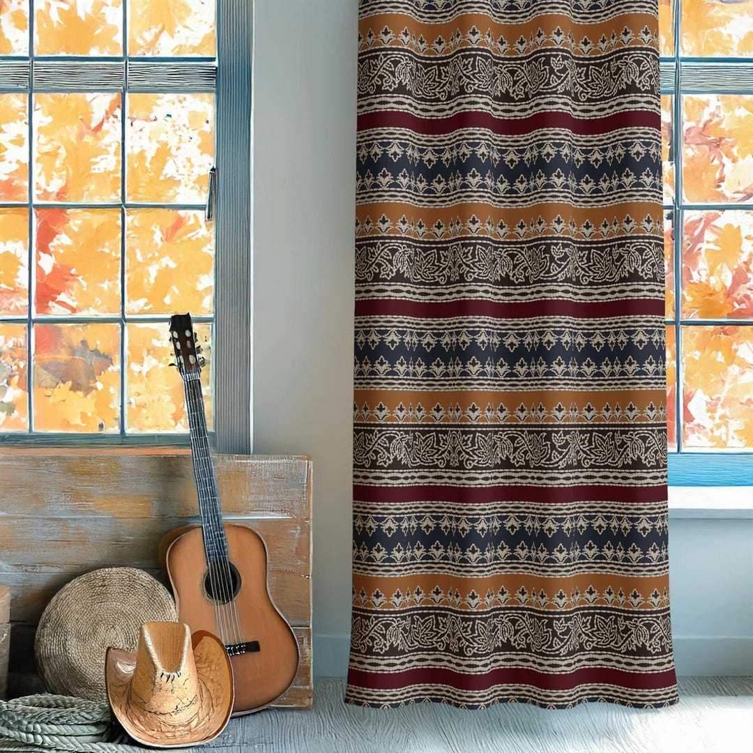 Aztec Window Aztec Window Valances, Anatolian Drapery Panel, Mudcloth Window Curtain ...