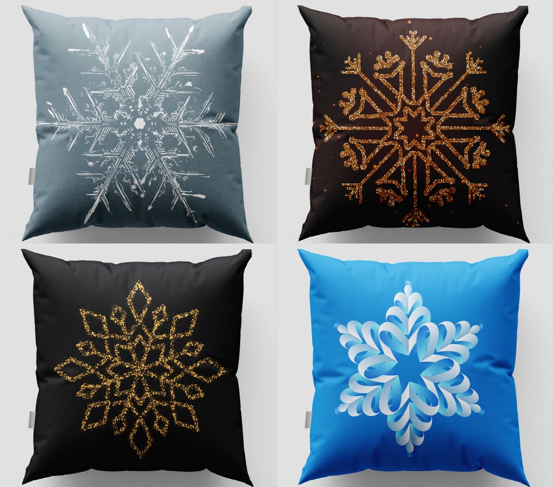 Winter Pillow Casesnowflake Pillowcasexmas Snowflake Cushion