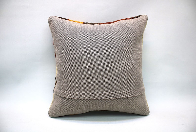 Textured Kilim Pillow|Textured Pillow Cover|Kilim Pillow Cover|16 x 16 Throw Pillow|Hand Made Turkish rug cushion