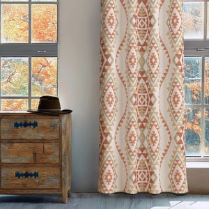 Western Curtain Panel, Southwestern Curtain Set, Room Window Drapey, Southwest Valances, Custom Size Window Treatment,Rustic Window Cover
