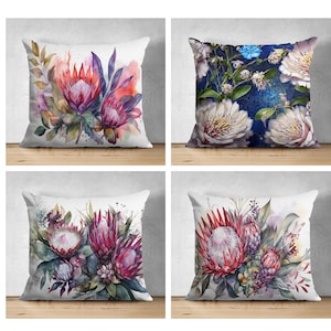 Protea Pillow Cover,Exotic Flower Cushion Case,Stylish Protea Throw Pillow, Vibrant Home Decor, Tropical Chic Pillowcase,Pillow covers 20x20