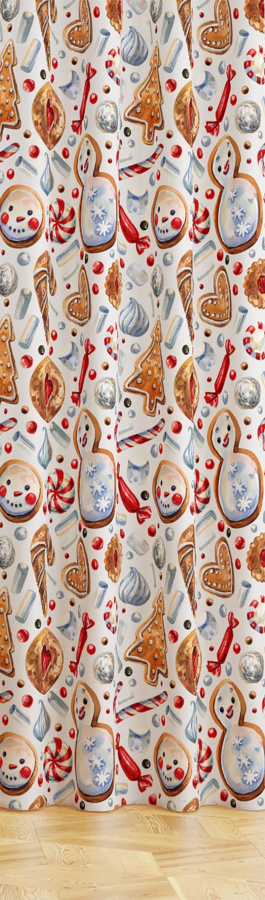 Tende Da Cucina Natalizie Con Pupazzo Di Neve E Foresta Invernale - Set 3 Pezzi (mantovana + 2 Tende 66x91 Cm)