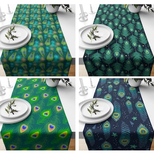 Peacock Feather Table Topper
