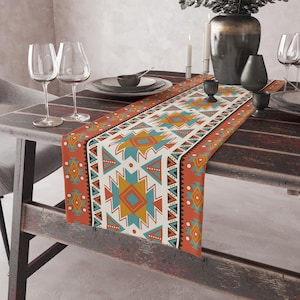 Chemin de table amérindien du sud-ouest,Linge de table ethnique aztèque,Plusieurs tailles disponibles