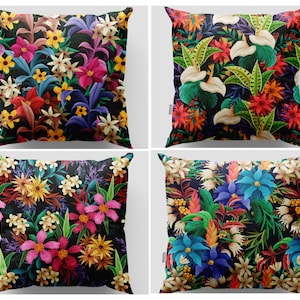Floral Pillow Cover|Flower PillowCase|Colorful Throw Pillow Cover|Farmhouse Spring Cushion Cover|Rainbow Pillow Case