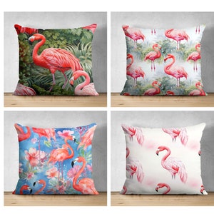 Vibrant Flamingo Throw Pillow Cover, Flamingo Home Decor, Vibrant Pink Cushion Case, Tropical Pillowcase, Bird Pillow Sham, Pink Pillow
