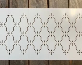 Curvy Lattice Drawer Stencil * Muddaritaville Mylar Reusable Pattern Stencil for Drawer Fronts, Craft Backgrounds, Furniture, Walls