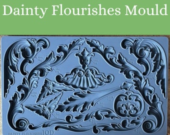 IOD Dainty Flourishes Mould * Iron Orchid Designs Architectural Scrolls Flourish for Clay or Resin Furniture Embellishment Craft Mold