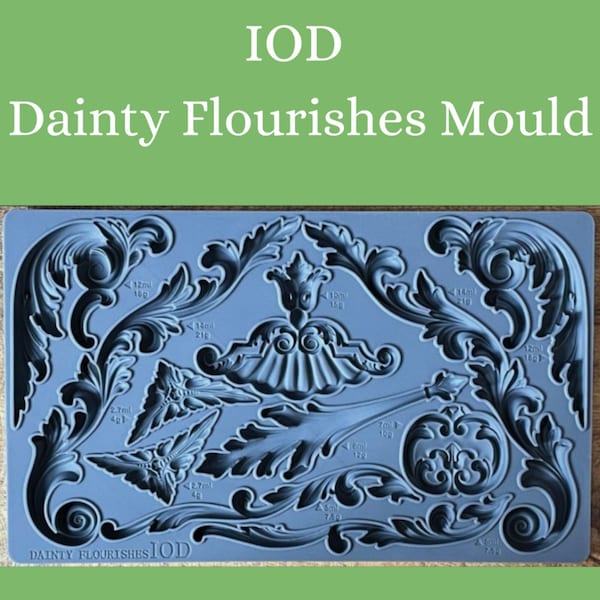 IOD Dainty Flourishes Mould * Iron Orchid Designs Architectural Scrolls Flourish for Clay or Resin Furniture Embellishment Craft Mold