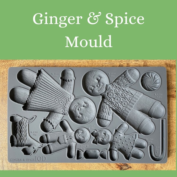 IOD Ginger and Spice Mould * Iron Orchid Designs Gingerbread Man Woman Child Dog for Clay Resin Food Safe Silicone