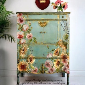 Décoration florale picturale IOD * Iron Orchid Designs Rub On Transfer Roses Lavande Tournesols Meubles Transfert d'image