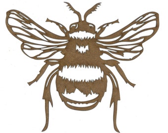 Polyonlay Bee Wood Applique  S125 * Laser Cut Paintable and Bendable Bees with Hive for Furniture and Craft Decor  Two Sizes