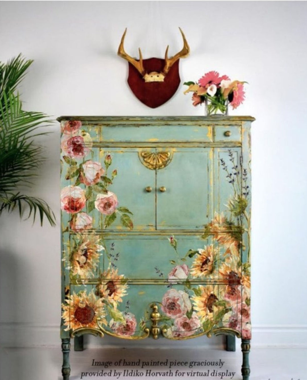 IOD Painterly Florals Rub on Transfer Iron Orchid Designs Roses