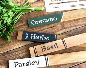 Garden Label Stencil * Funky Junk Herb Vegetable Garden Markers Pot Labels