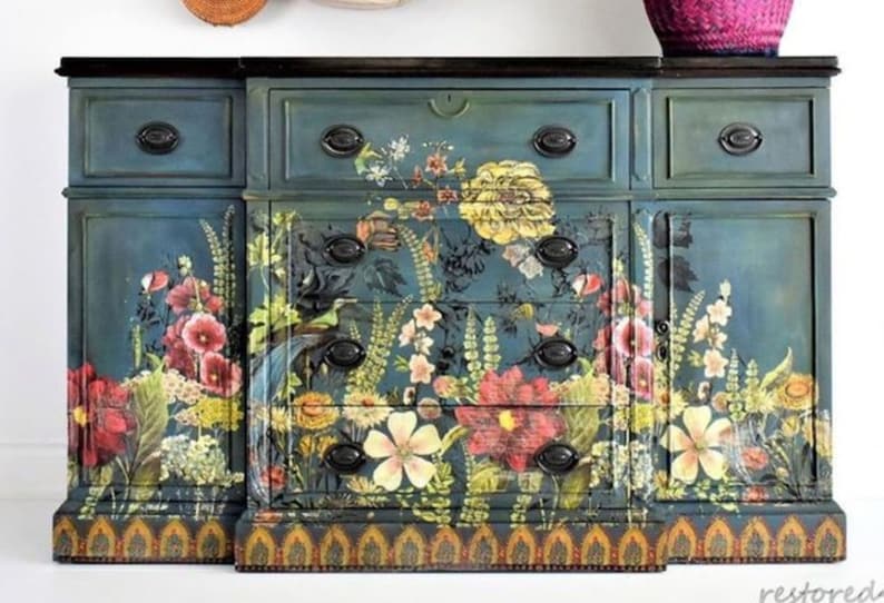 IOD Midnight Garden Rub on transfer Iron Orchid Designs Etsy