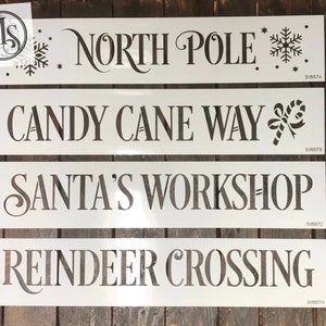 Christmas Street Sign Stencil * Holiday Sign Decor Christmas Gift Reusable Stencil
