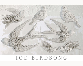 Birdsong IOD Mould * Iron Orchid Designs Mold Birds Bluebirds Bird Mold Food Safe Sugar Arts Fondant Mold