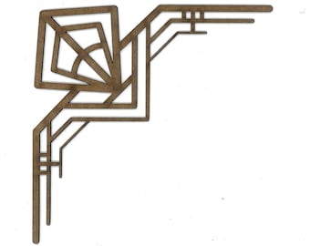 Bling Corners Polyonlay * GC106 Geo Corner Laser Cut Bendable Paintable Wood Applique for Furniture and Decor US Shipping