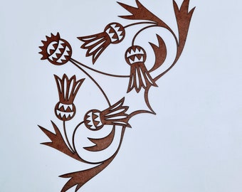 Polyonlay Thistle Corner * C105 Set of TWO Paintable Flexible Wood Applique Corners for Furniture and Craft Decor in Three Sizes Laser Cut