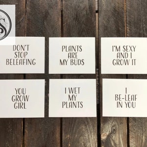 Plant Puns Stencil Set * Muddaritaville Reusable Mylar Stencil Set of Six Stencils for Planter Pots Workshop Stencils