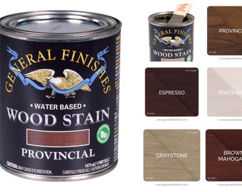 General Finishes Water Based Stain *  GF Wood Stain Wipe on, Brush on, Spray Provincial, Graystone, White Wash, Brown Mahogany Espresso Pint