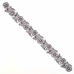 Floral Polyonlay Trim Strip Wood Applique TS105 * TWO Laser Daisy Flowers Cut Glue On Border Strips for Furniture and Crafts USA Supplier