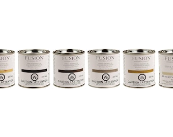 Stain and Finishing Oil by Fusion Mineral Paint *SFO One Step Stain with Built in Top Coat Cappuccino Ebony Driftwood White Natural Pine