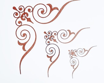 Crown Polyonlay Decorative Corner * C110 Set of TWO Paintable and Bendable Wood Applique Corners for Furniture and Craft Decor