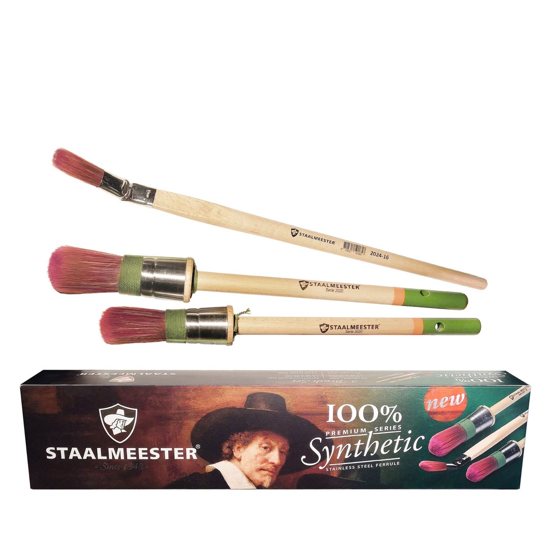 Staalmeester 3piece Paint Brush Set Fusion Mineral Paint Brush Gift