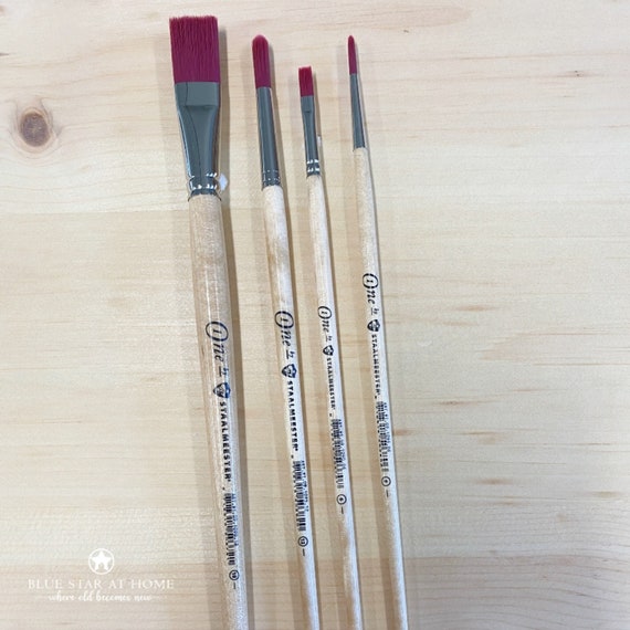 Staalmeester Artist Brushes * High Quality Synthetic Bristle Paint Brushes for Detail Painting and Art, Round and Flat Fitch Two Sizes