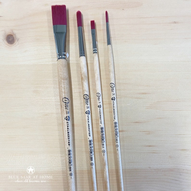 Staalmeester Artist Brushes * High Quality Synthetic Bristle Paint Brushes for Detail Painting and Art, Round and Flat Fitch Two Sizes bild 1
