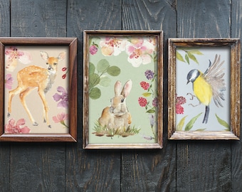 Whispering Willow IOD Transfer * Iron Orchid Designs Forest Fox Deer Rabbit Badger Hedgehog Mushroom Rub On Furniture Decal