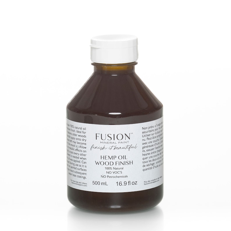 Hemp Oil by Fusion Mineral Paint *Food Safe Oil for Wood and Furniture Top Coat Large 500ml