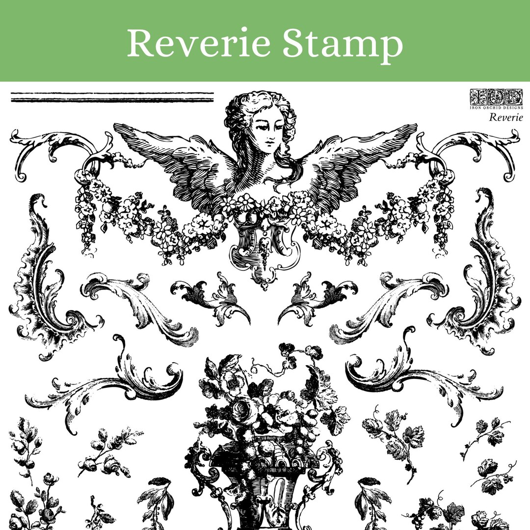 IOD Reverie Stamp * Iron Orchid Designs Angels Cherubs Ornate Friffery ...