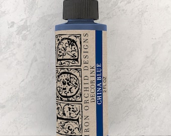 IOD Decor Ink China Blue *Iron Orchid Designs Archival Permanent Stamping Ink