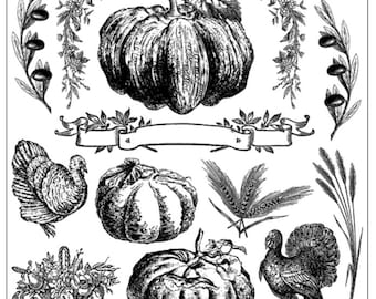 Autumn Blessings IOD Stamp
