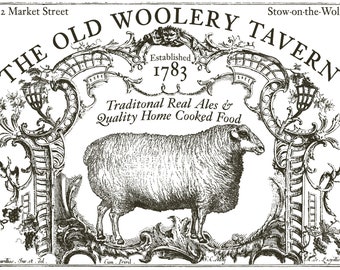 Cotswold IOD Transfer * Iron Orchid Designs Vintage Sign Transfer Gloucestershire Pig Old Woolery Tavern Rub On Furniture Decal