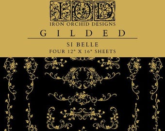 Si Belle IOD Gilded Transfer *Iron Orchid Designs Gold Foil Furniture Transfer