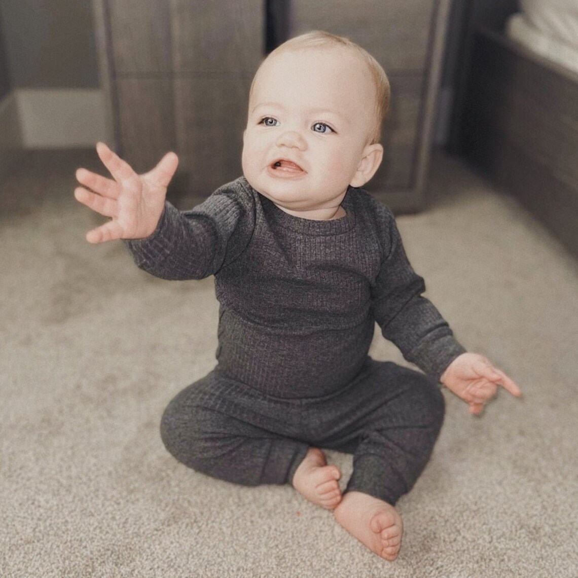 Ribbed Baby & Toddler Two Piece Outfit Baby Lounger Baby Etsy