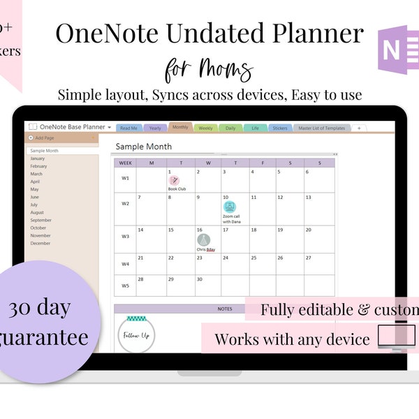 Digital Planner One Note - Etsy
