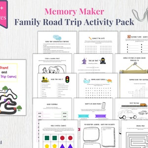 Afdrukbare roadtripgames, roadtrip-activiteiten voor kinderen, autogames, reisspel, roadtrip-activiteitenbladen, ik bespioneer, speurtocht, kleuren