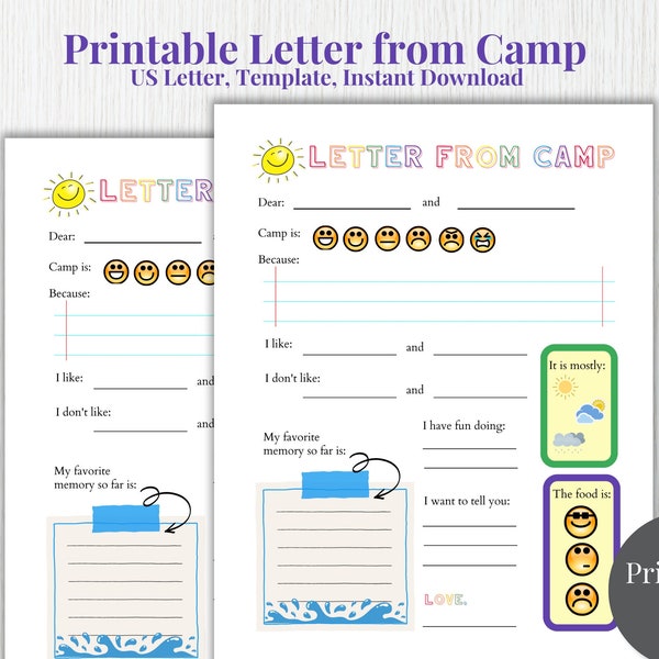 Summer Camp Letter Template Etsy Summer Camp Letter Template Etsy