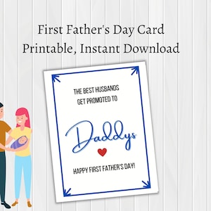 Notre première carte de fête des pères, carte pour papa et bébé, pour mari et femme, carte pour nouveau papa, carte futur papa, cadeau DIY pour papa