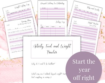 Fitness Journal, Workout Tracker, Fitness Planner, Pounds lost tracker, Food Log Journal, Fitness Tracker, Measurement Tracker, Printable